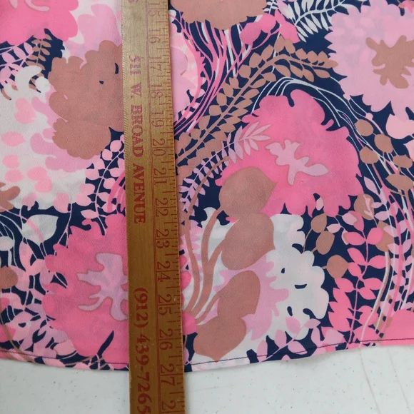 Talbots Floral Top Women Size 1X Multicolor Button Up Back Long Bell Sleeves - Picture 10 of 11